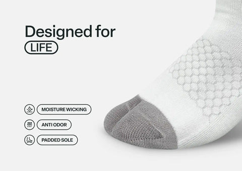 Bunion Relief, Padded Ankle Socks - White