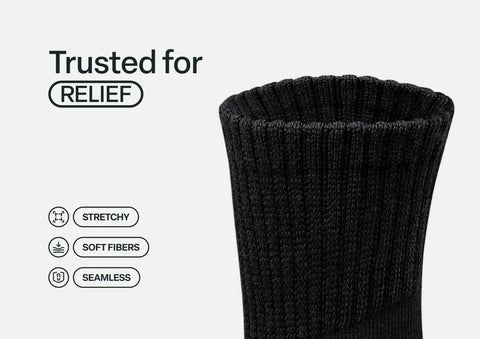 Bunion Relief, Padded Ankle Socks - Black