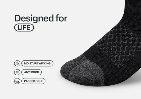 Bunion Relief, Padded Ankle Socks - Black