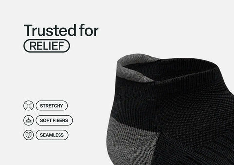 Bunion Relief, Padded Low Cut Socks - Black