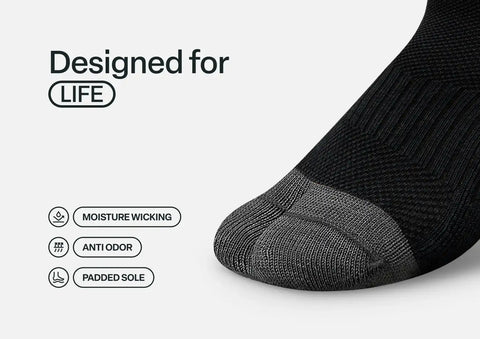 Bunion Relief, Padded Low Cut Socks - Black
