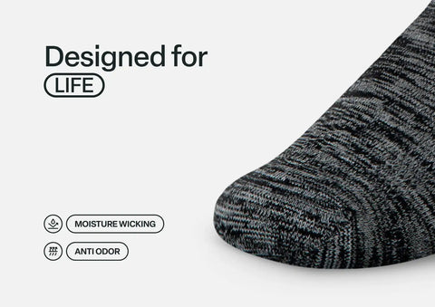 Extra Roomy Socks (Thick) - Black/Gray