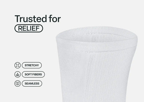 Extra Roomy Diabetic Socks (Thick) - White
