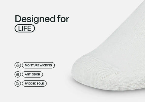 Padded Sole Diabetic Socks - White