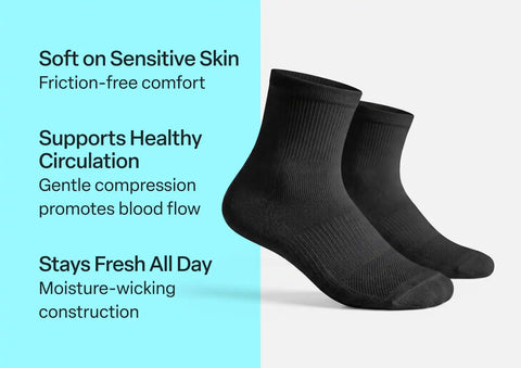 Compression Ankle Socks 15-20 mmHg - Black