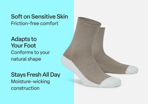 Casual/Dress Diabetic Socks - Brown