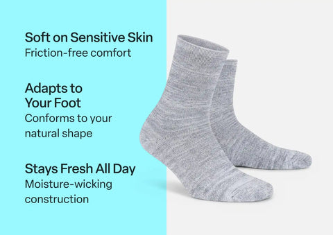 Extra Roomy Socks (Thick) - Gray