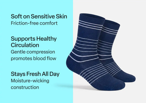 Mid-Calf Compression Socks 18-25 mmHg - Navy
