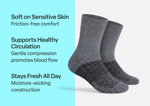 Mid-Calf Compression Socks 18-25 mmHg - Gray
